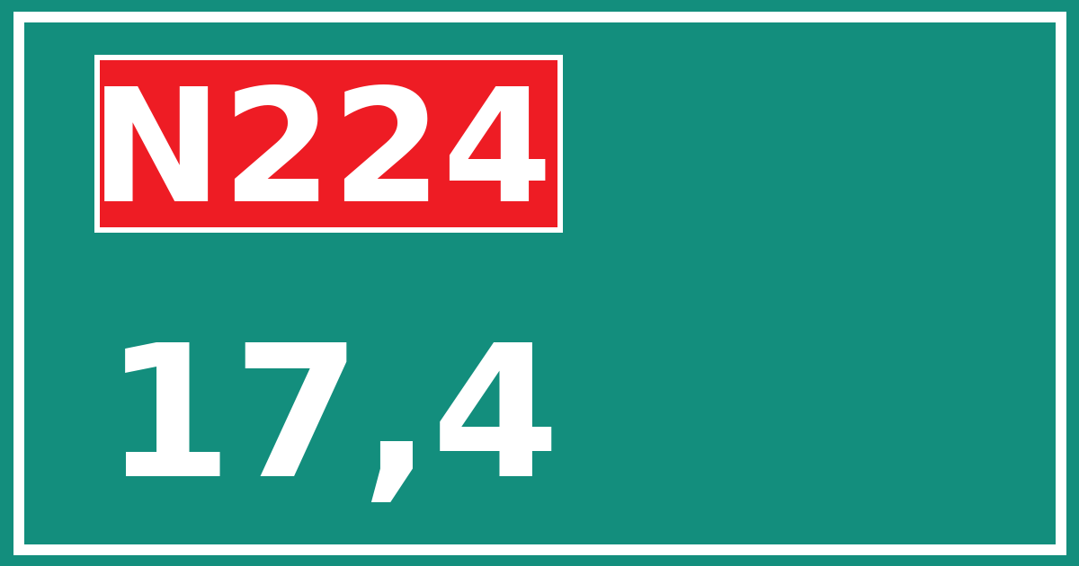 Hectometerbord N224 17,4
