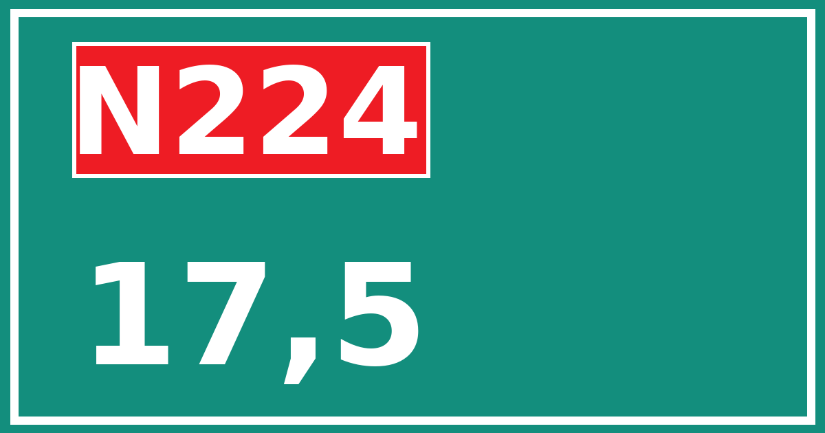 Hectometerbord N224 17,5
