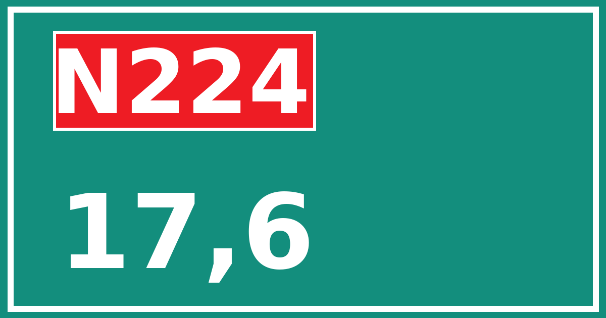 Hectometerbord N224 17,6