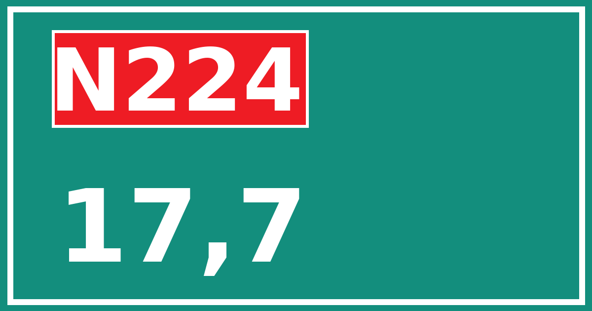 Hectometerbord N224 17,7