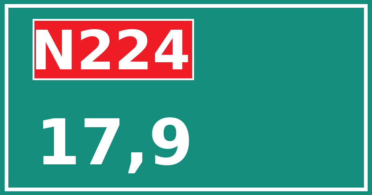 Hectometerbord N224 17,9