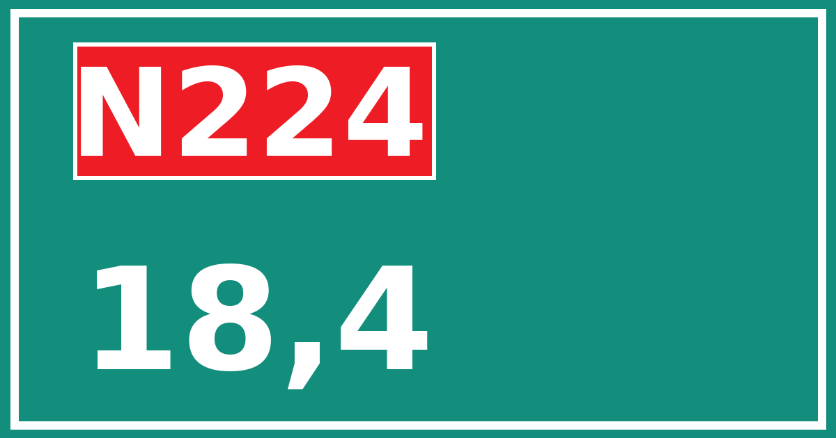 Hectometerbord N224 18,4