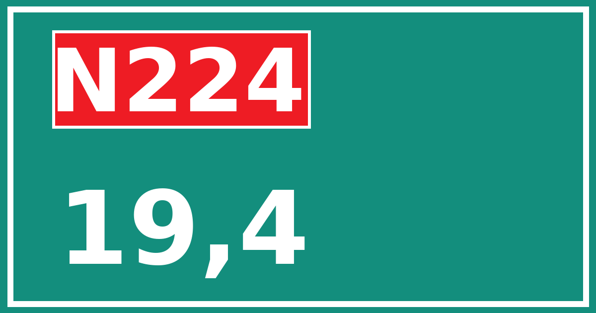 Hectometerbord N224 19,4
