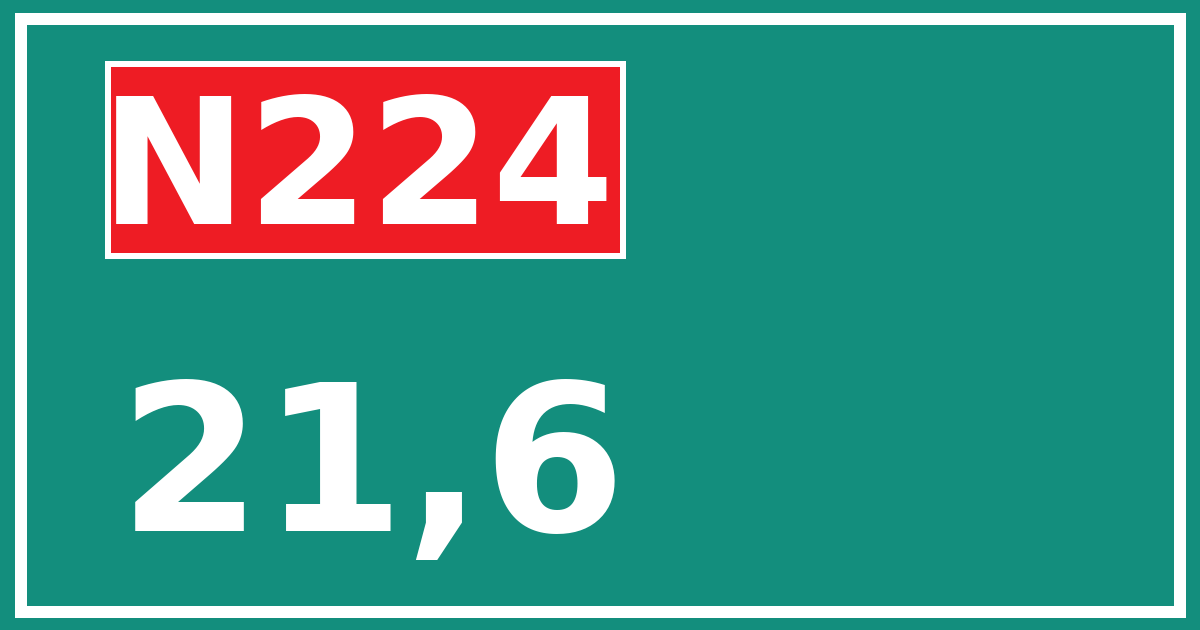 Hectometerbord N224 21,6