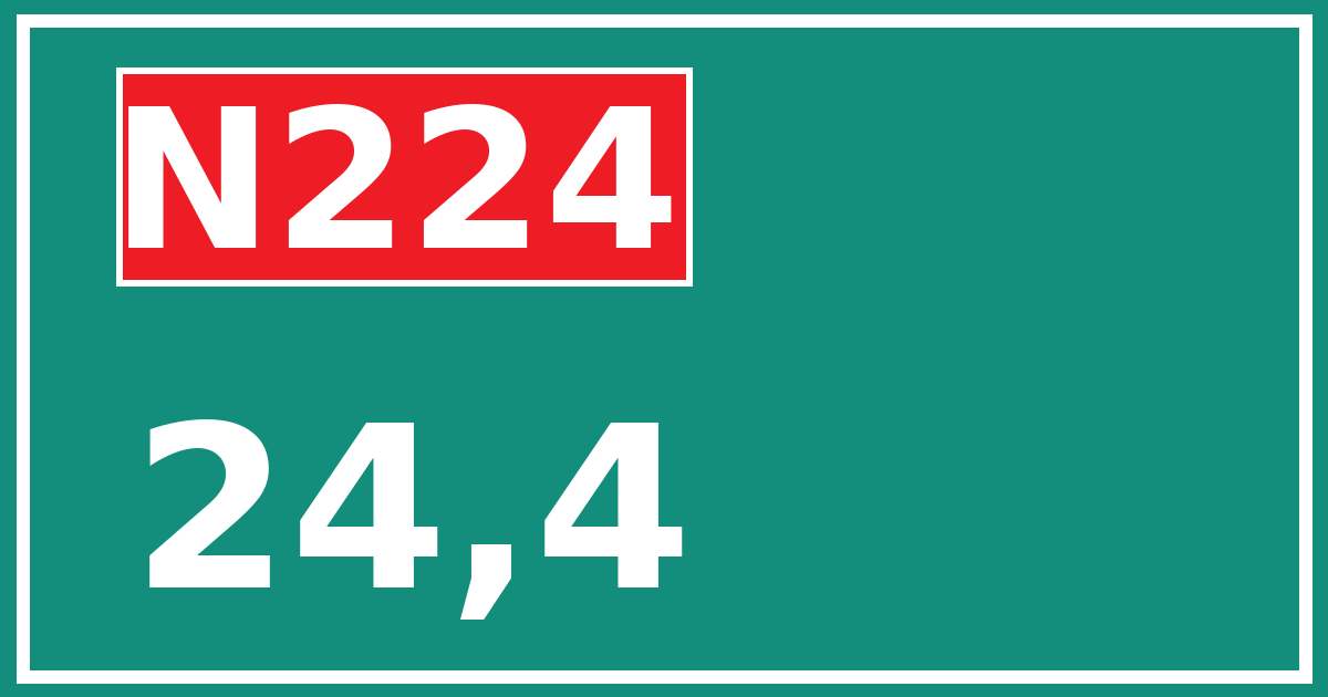Hectometerbord N224 24,4