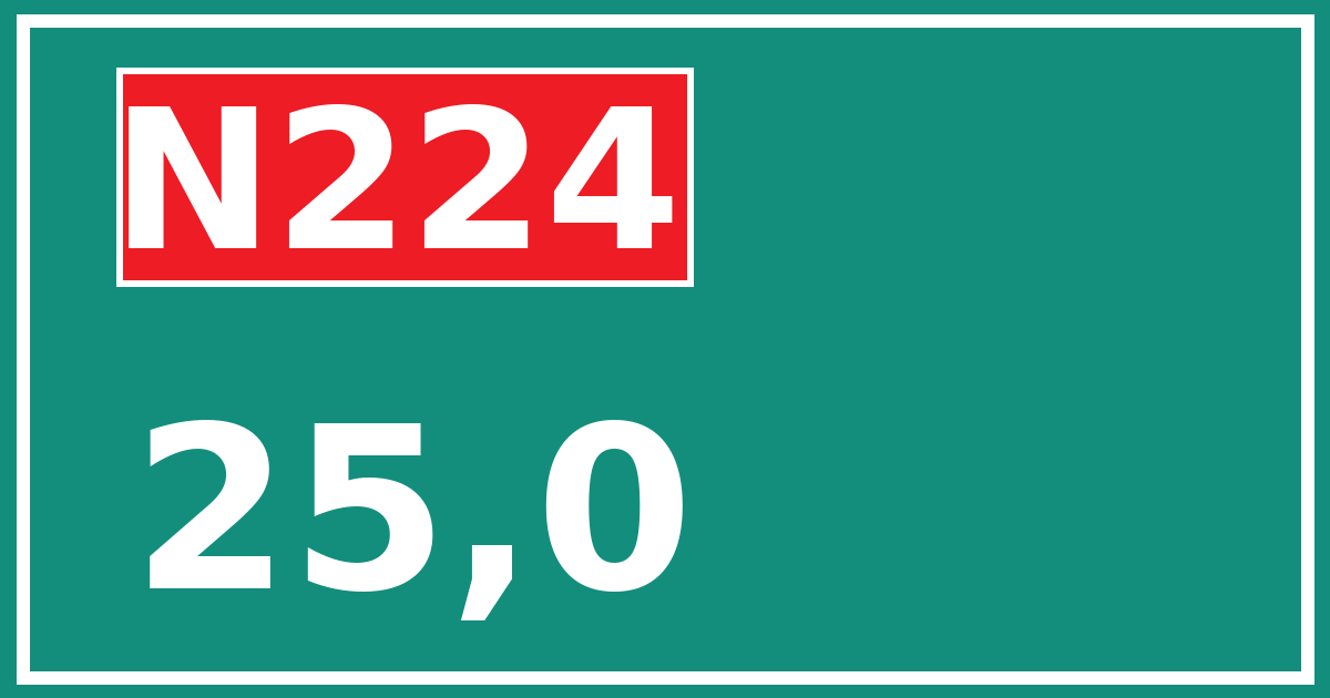 Hectometerbord N224 25,0