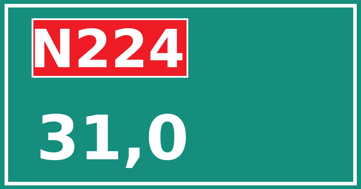 Hectometerbord N224 31,0