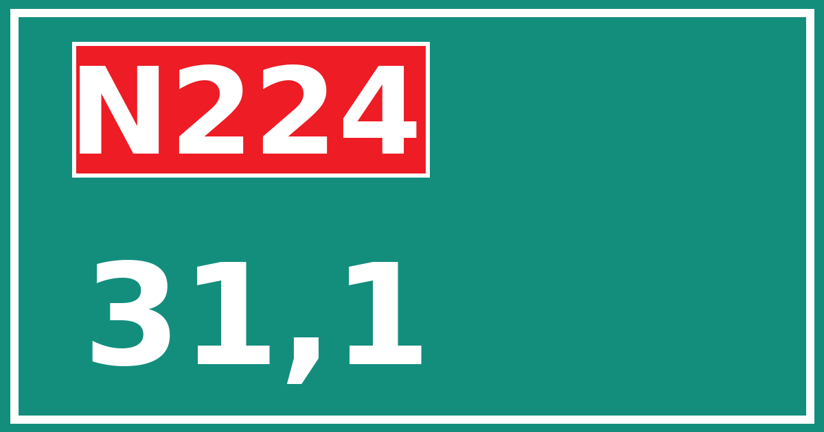Hectometerbord N224 31,1