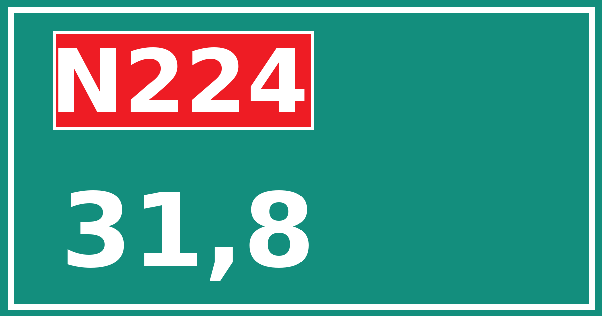 Hectometerbord N224 31,8
