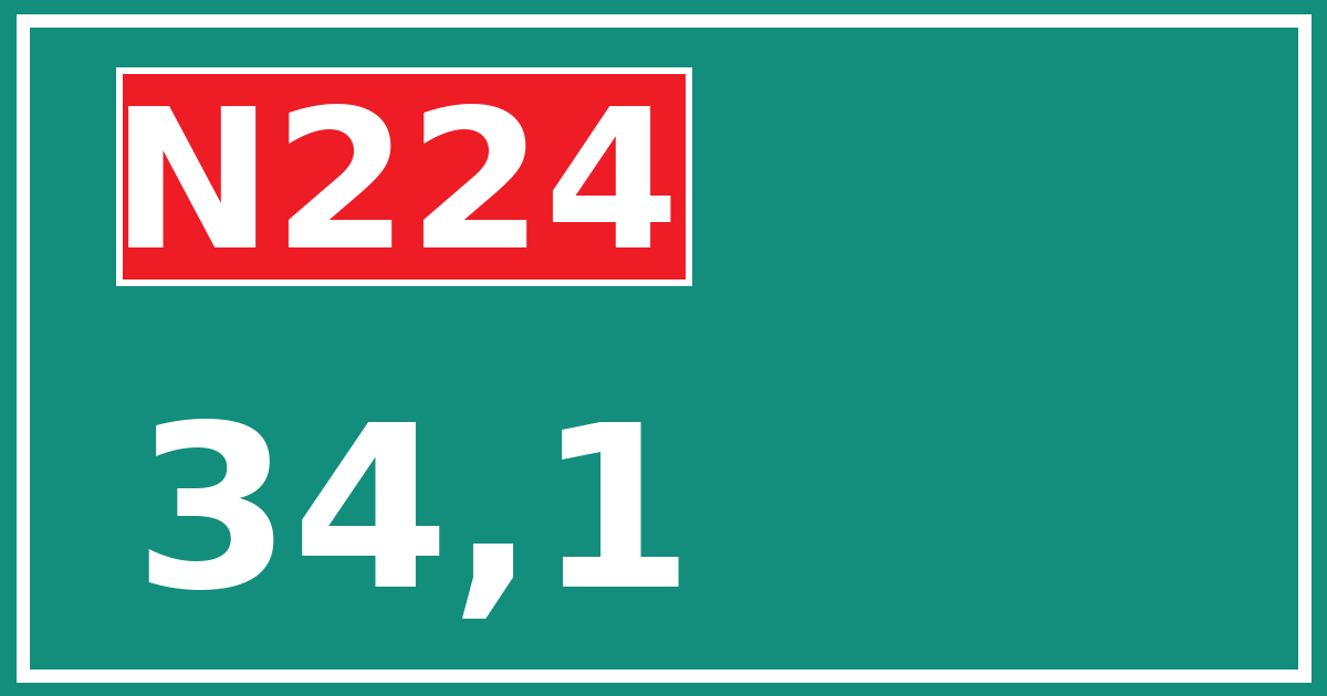Hectometerbord N224 34,1