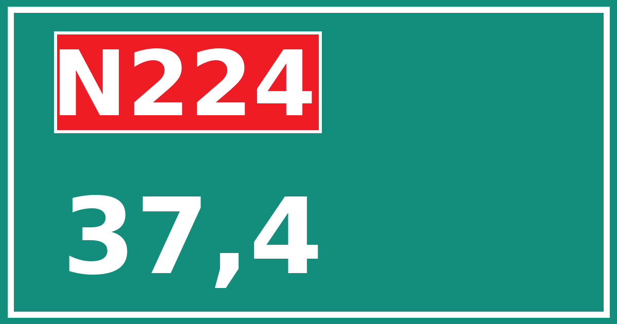 Hectometerbord N224 37,4