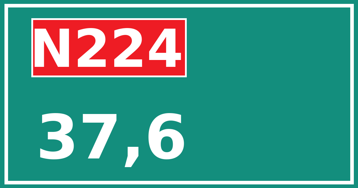 Hectometerbord N224 37,6