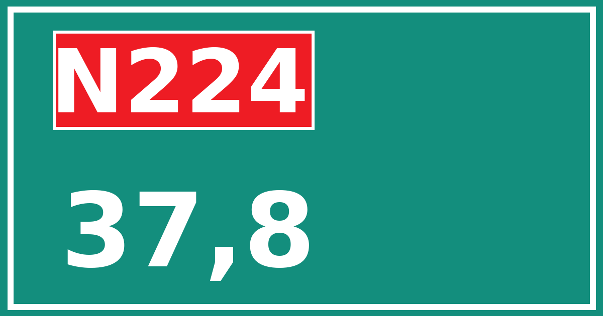 Hectometerbord N224 37,8