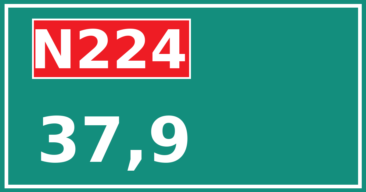Hectometerbord N224 37,9