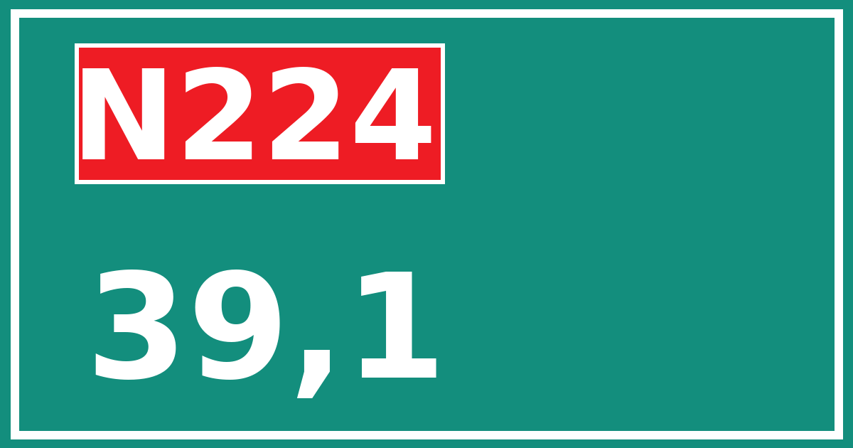 Hectometerbord N224 39,1