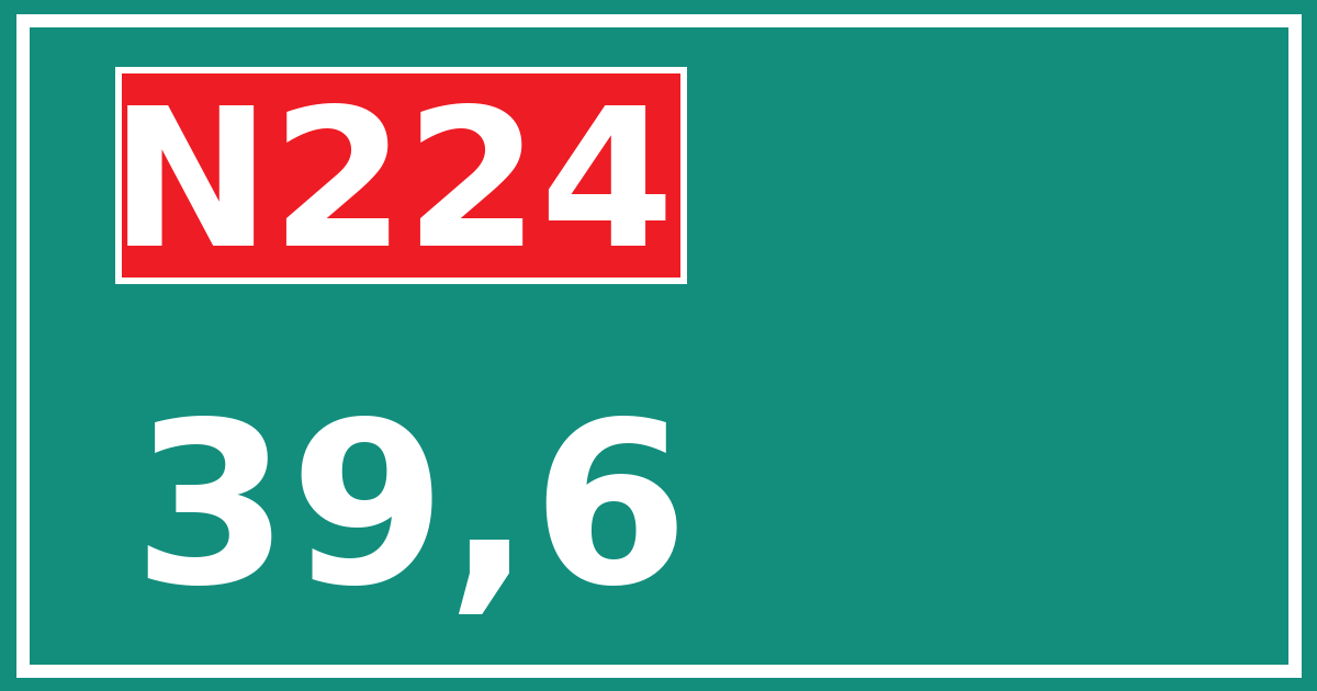 Hectometerbord N224 39,6