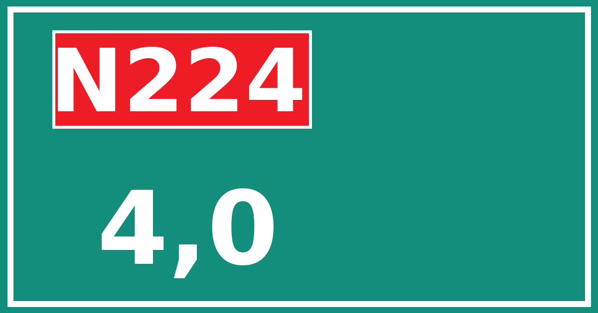 Hectometerbord N224 4,0