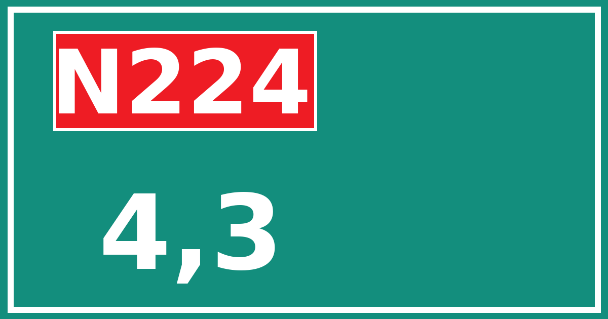 Hectometerbord N224 4,3