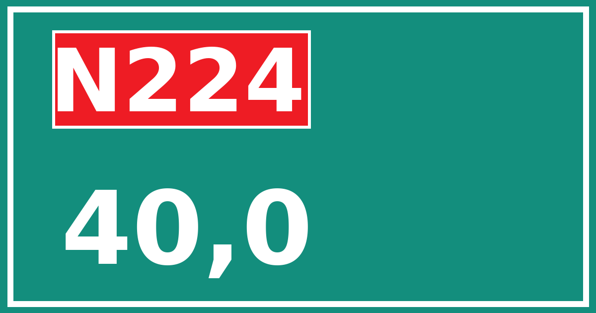Hectometerbord N224 40,0