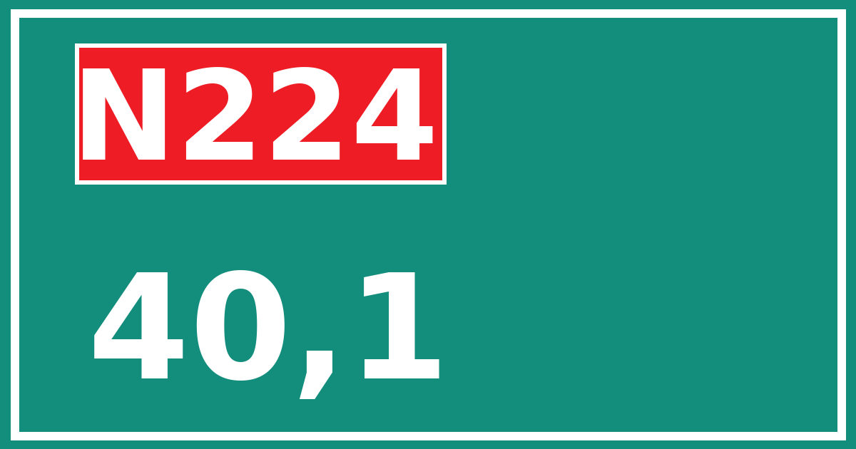 Hectometerbord N224 40,1