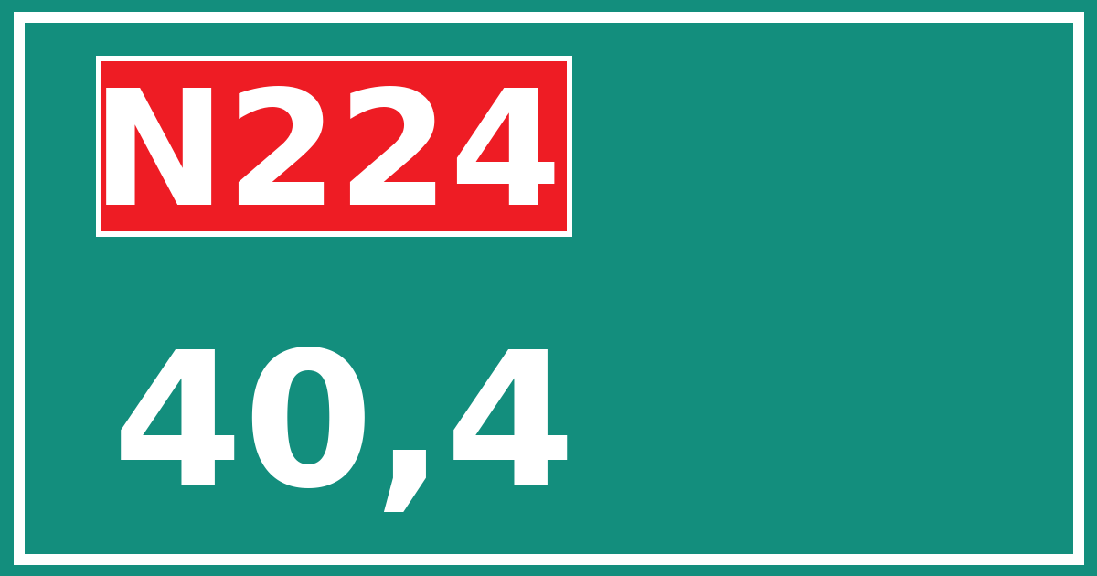 Hectometerbord N224 40,4