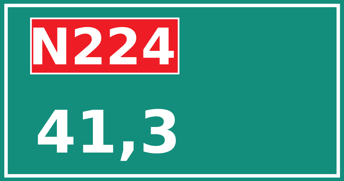 Hectometerbord N224 41,3