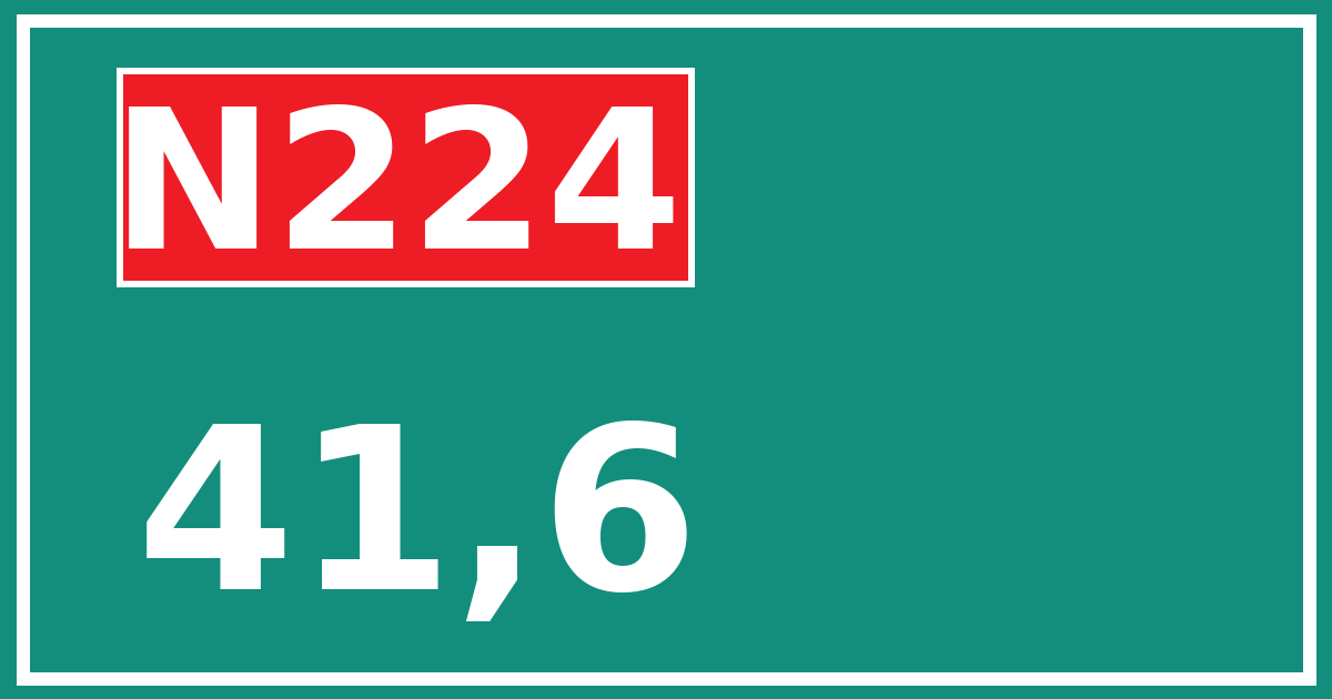 Hectometerbord N224 41,6