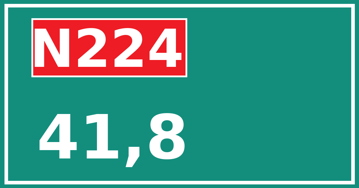 Hectometerbord N224 41,8
