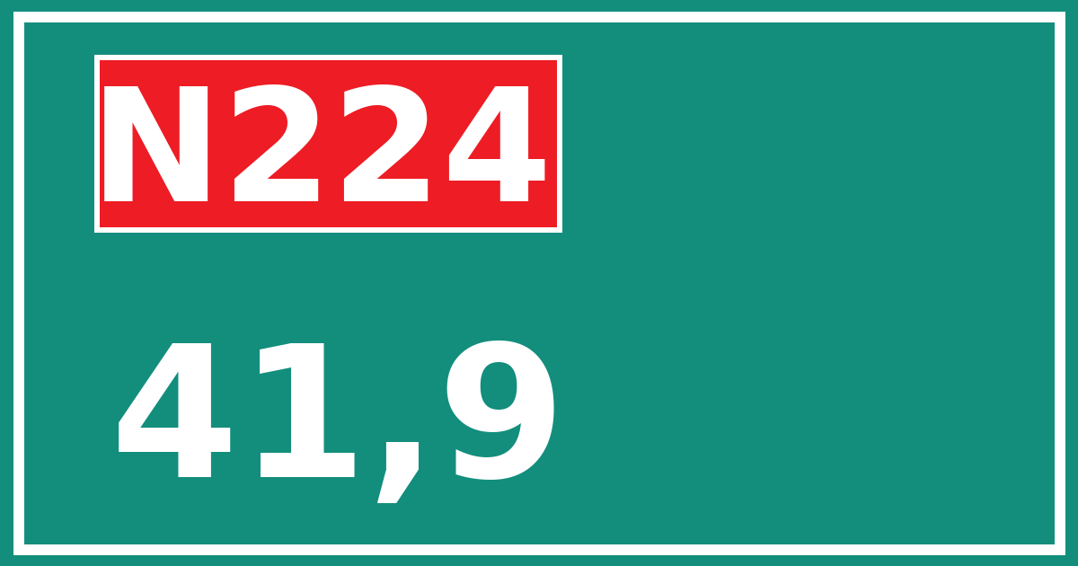 Hectometerbord N224 41,9