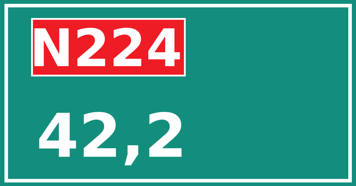 Hectometerbord N224 42,2