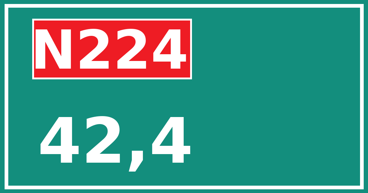 Hectometerbord N224 42,4