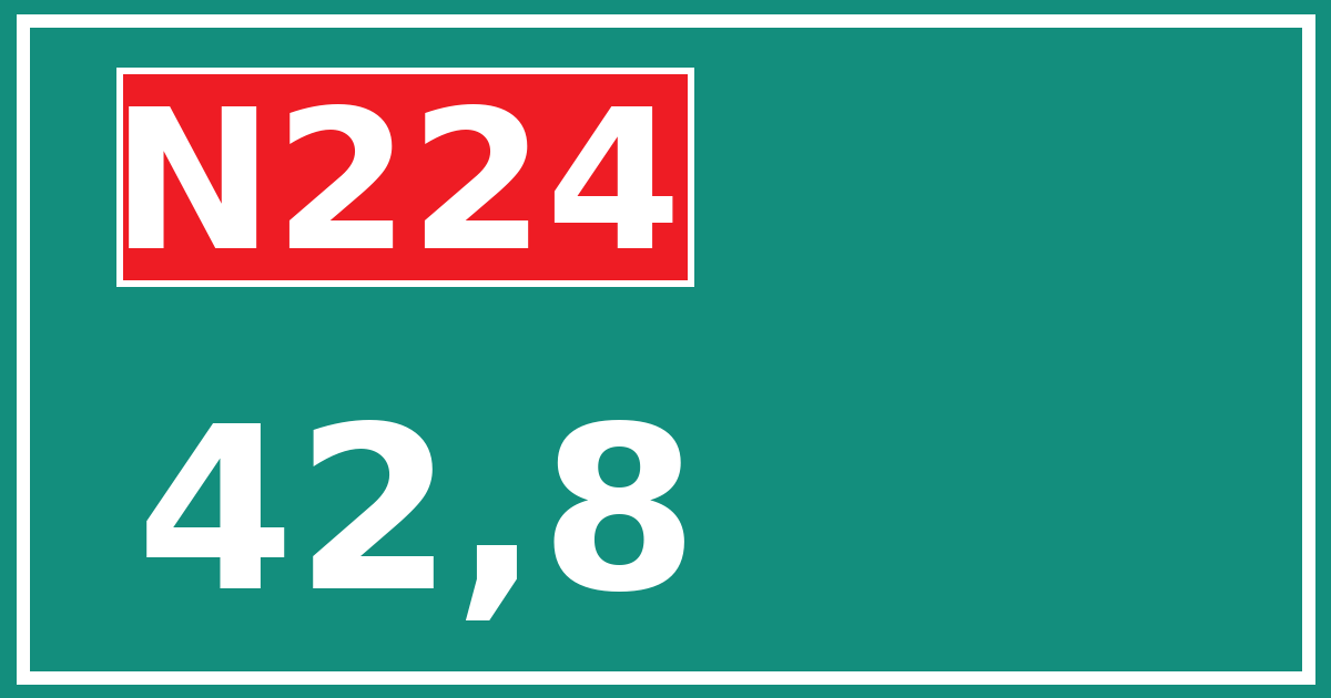 Hectometerbord N224 42,8
