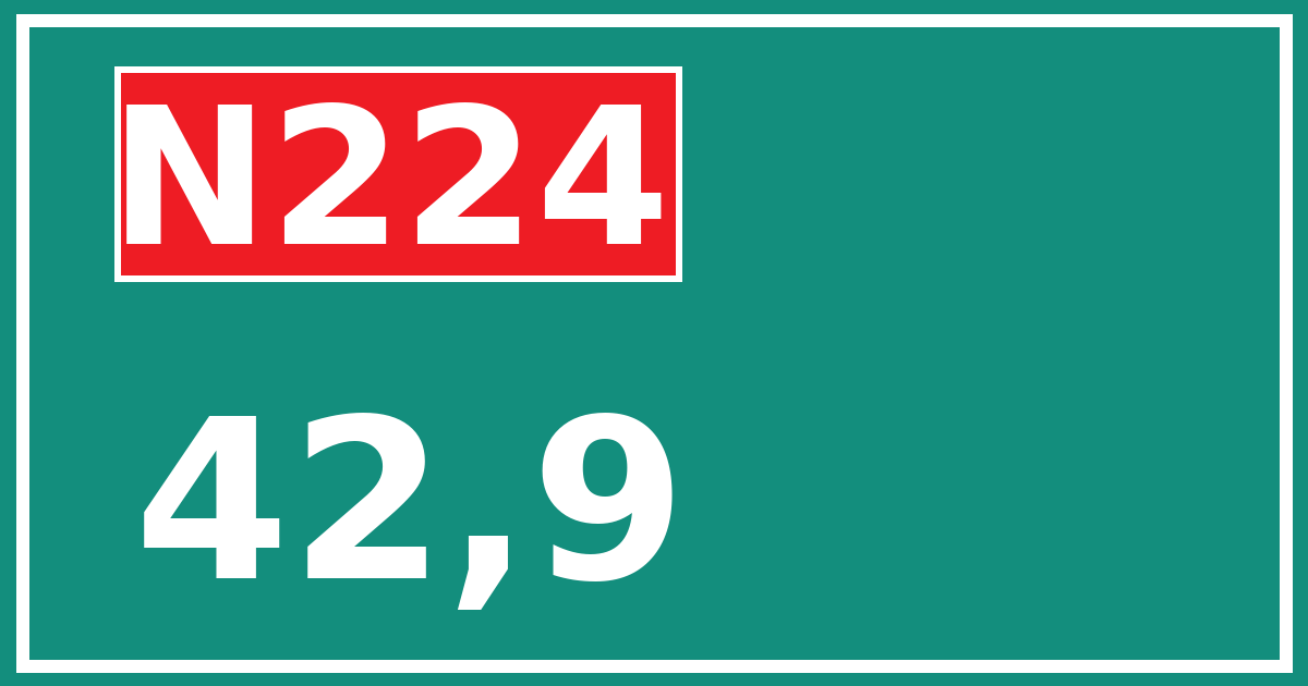 Hectometerbord N224 42,9