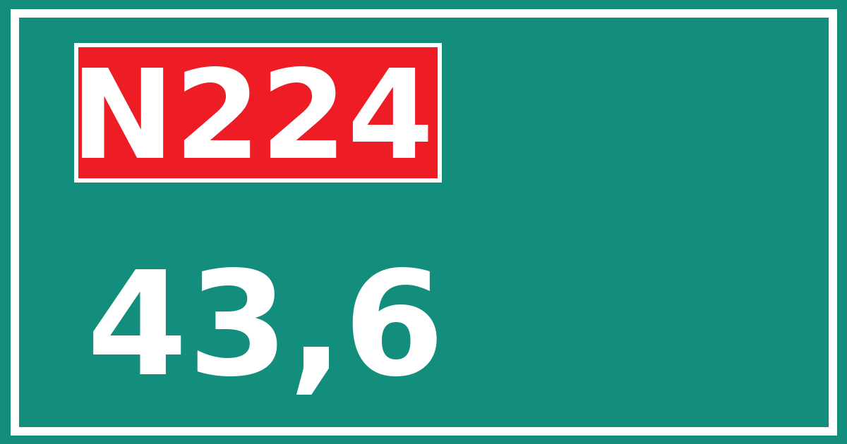 Hectometerbord N224 43,6
