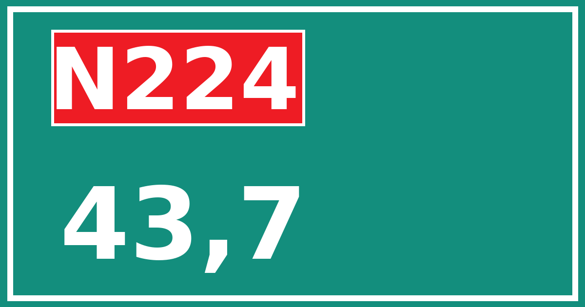 Hectometerbord N224 43,7
