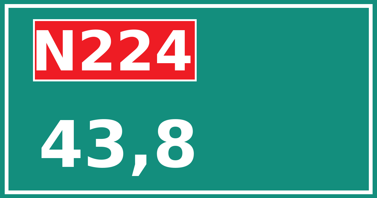 Hectometerbord N224 43,8