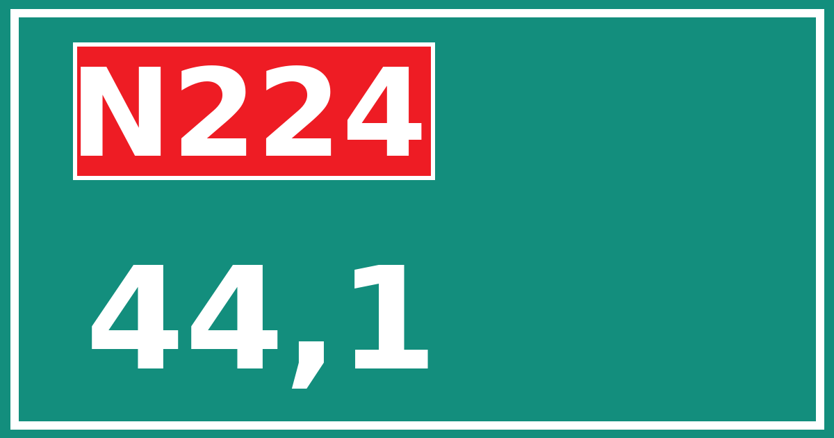 Hectometerbord N224 44,1