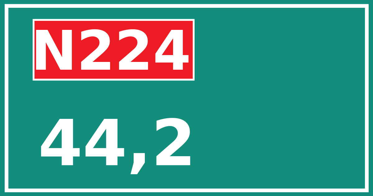 Hectometerbord N224 44,2