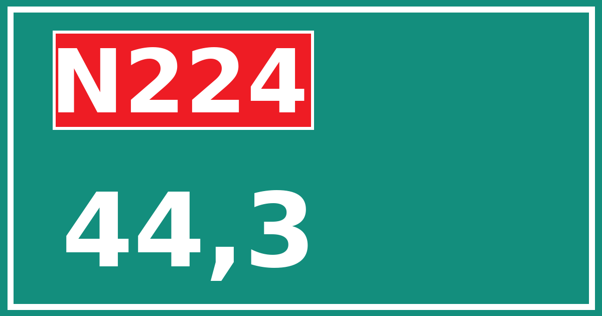 Hectometerbord N224 44,3