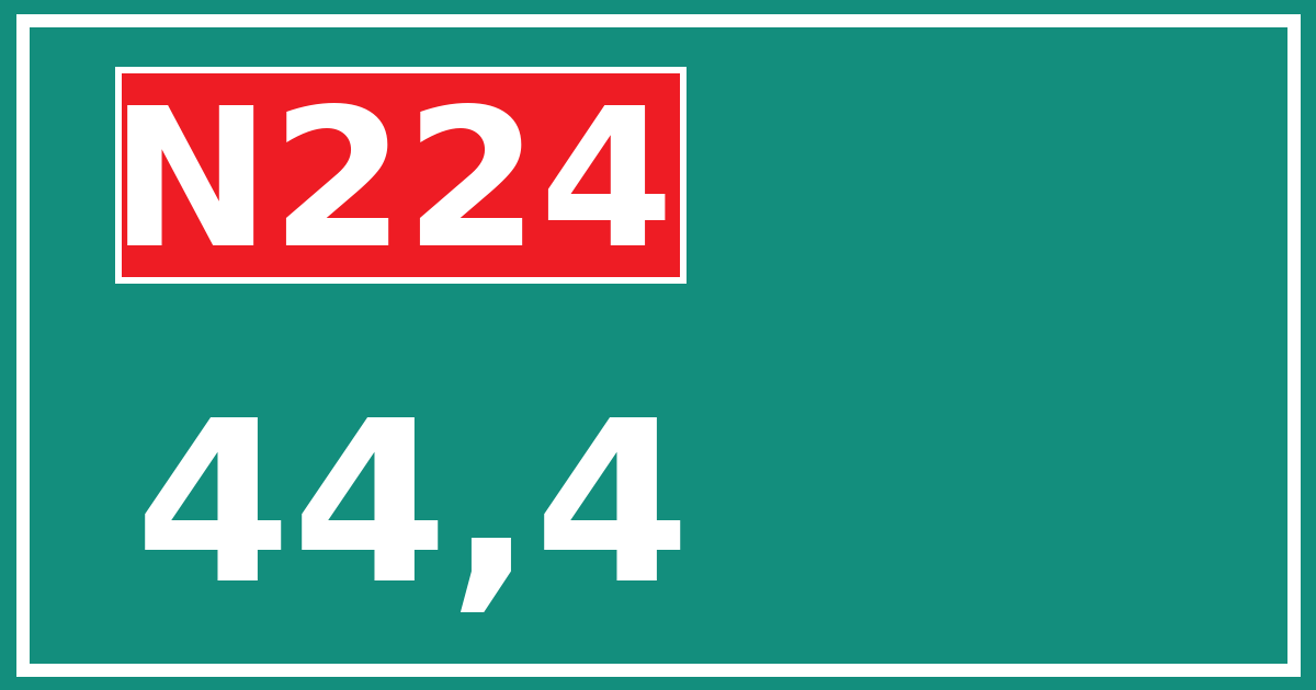 Hectometerbord N224 44,4