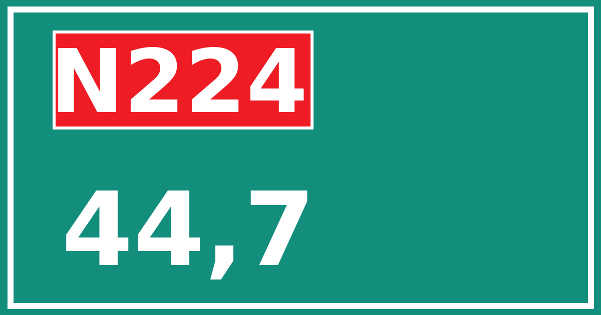 Hectometerbord N224 44,7