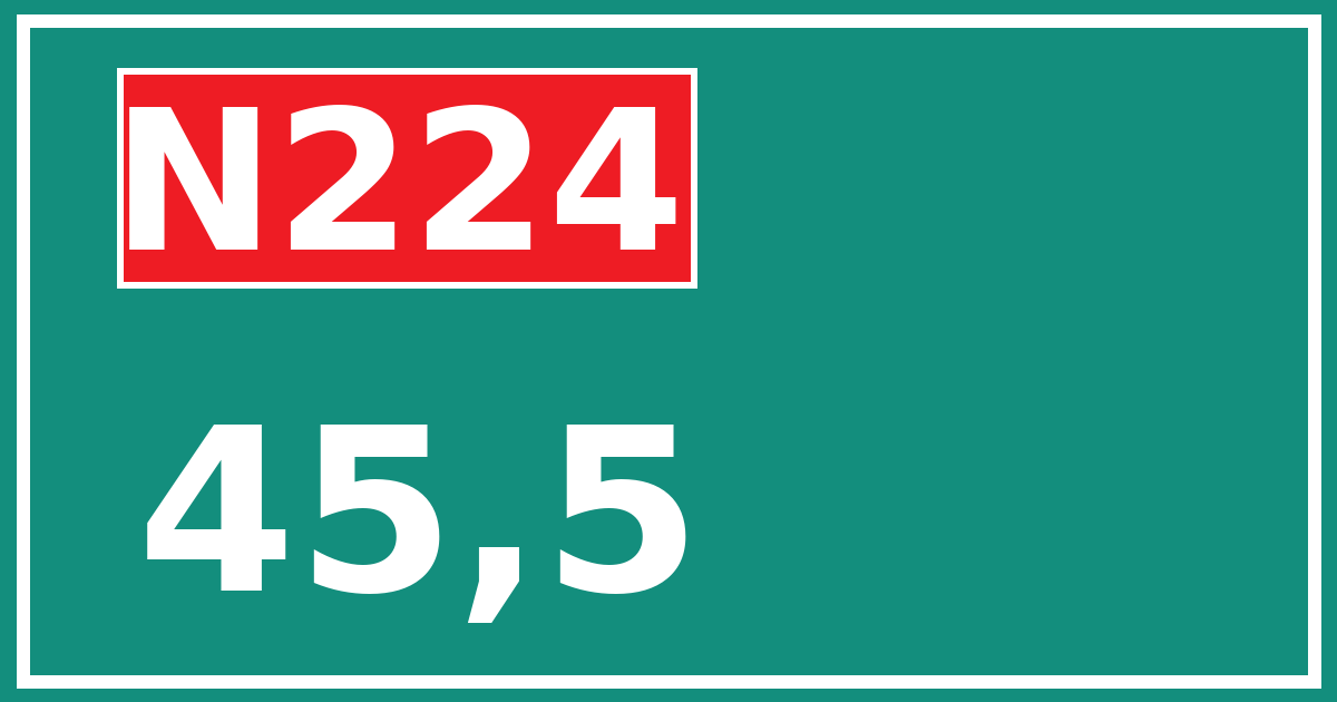Hectometerbord N224 45,5