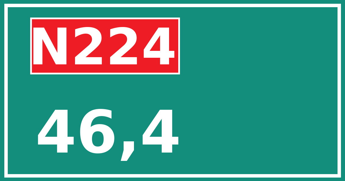Hectometerbord N224 46,4