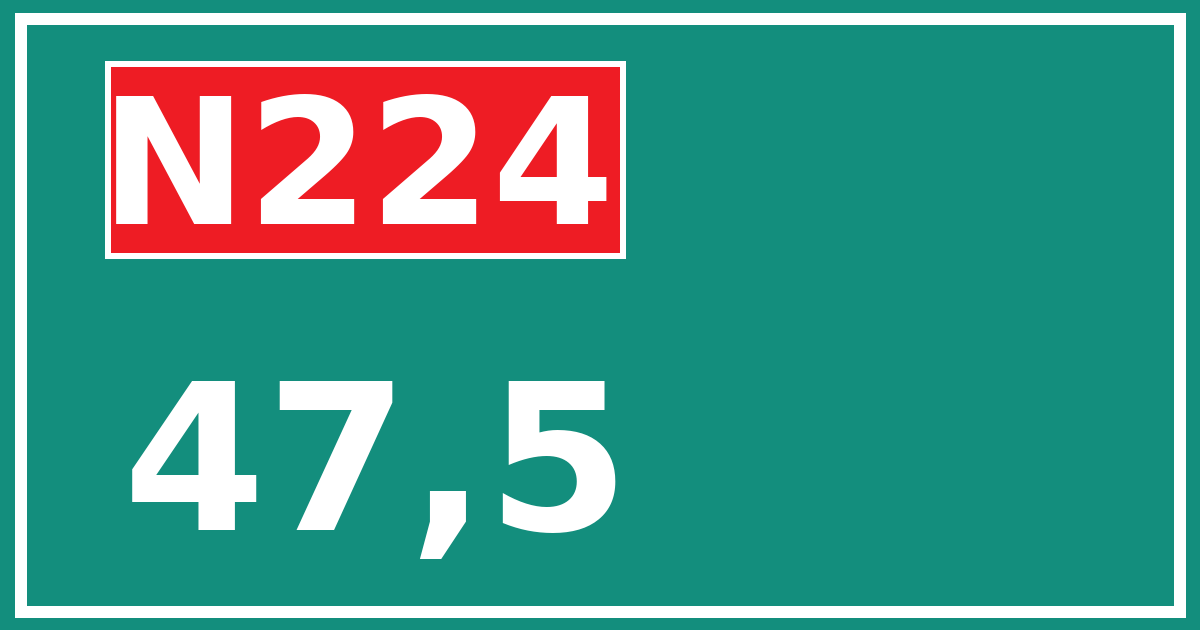 Hectometerbord N224 47,5