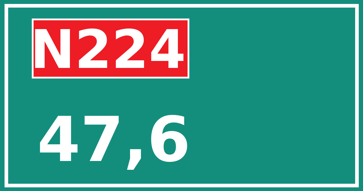 Hectometerbord N224 47,6