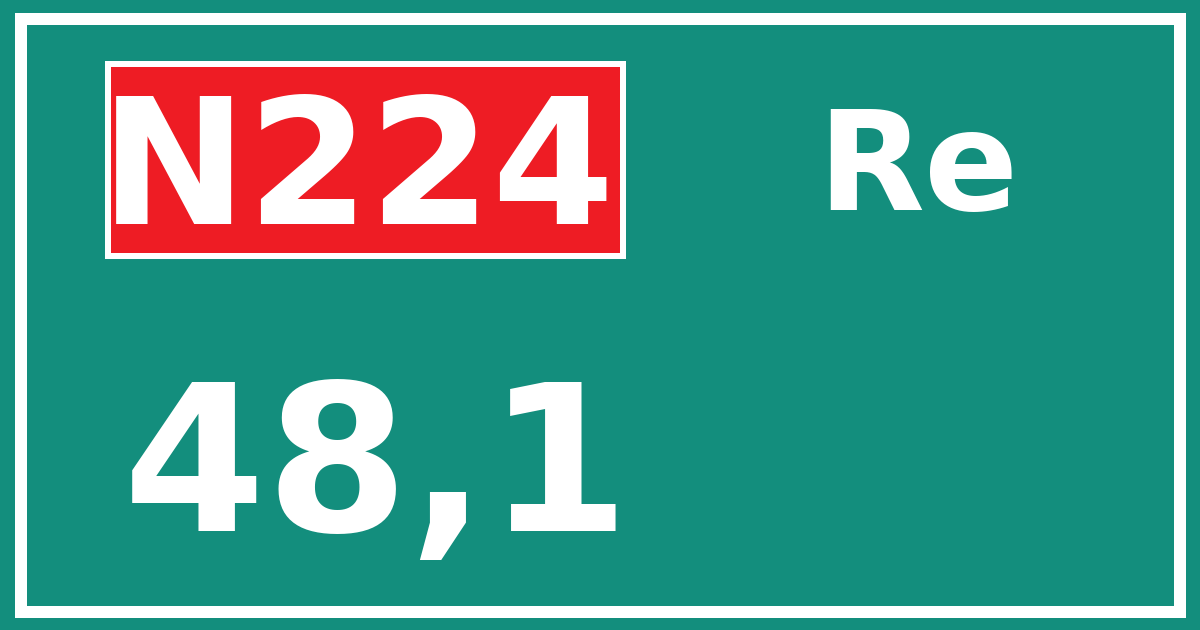 Hectometerbord N224 48,1 zijde Re