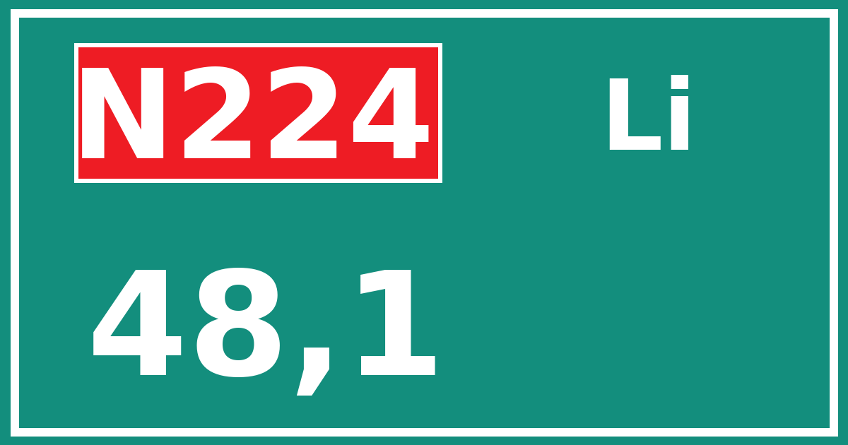 Hectometerbord N224 48,1 zijde Li