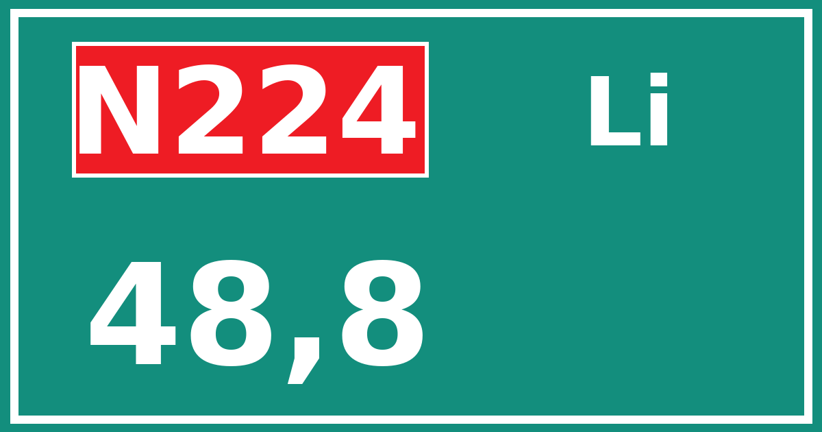 Hectometerbord N224 48,8 zijde Li
