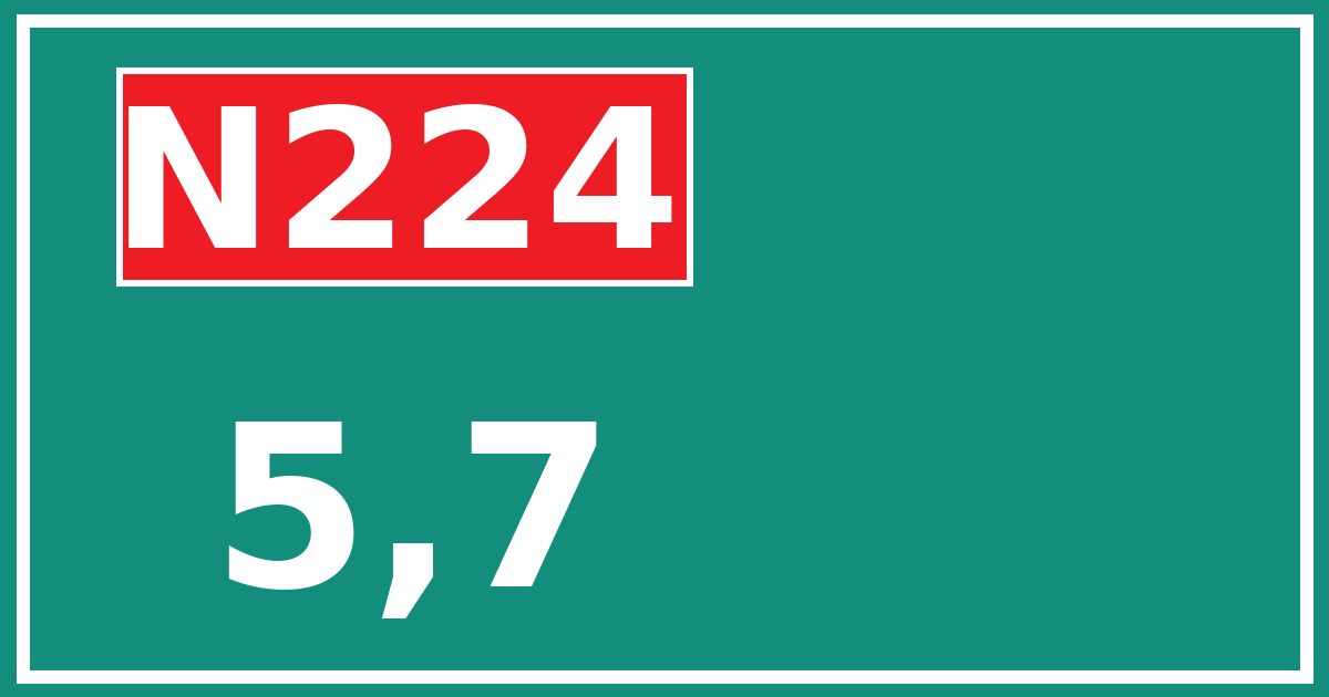 Hectometerbord N224 5,7