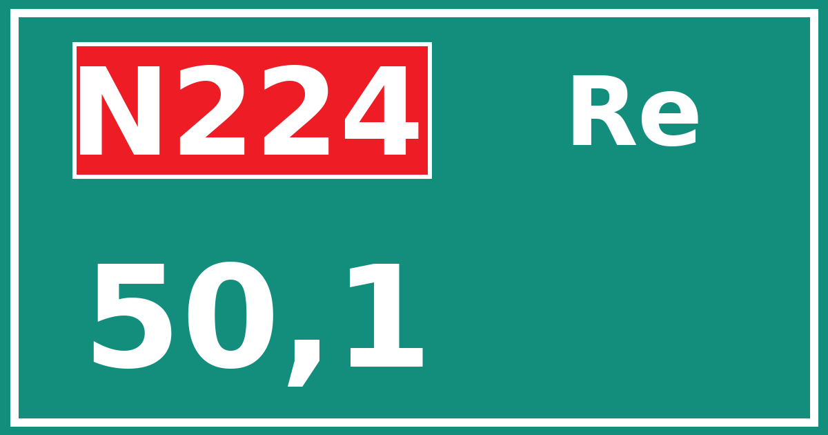Hectometerbord N224 50,1 zijde Re